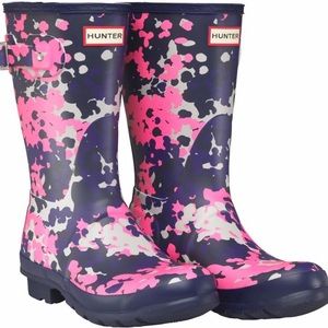Hunter boots Neptune purple camo pattern size 7